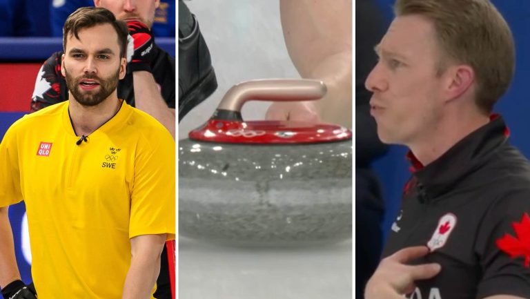 Sverige spelade mot Kanada under de olympiska spelen.