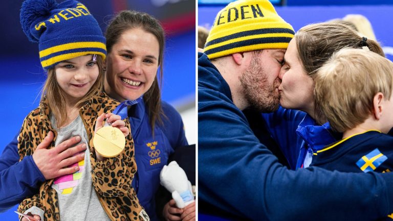 Anna Hasselborg firade med man och barn