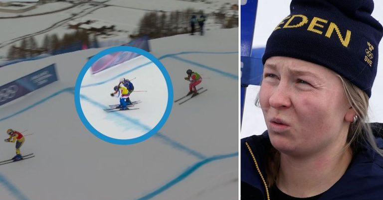Skicross: Mobergs besvikelse efter utslagningen: ”Jag hade inget annat val än att kliva över skidorna”